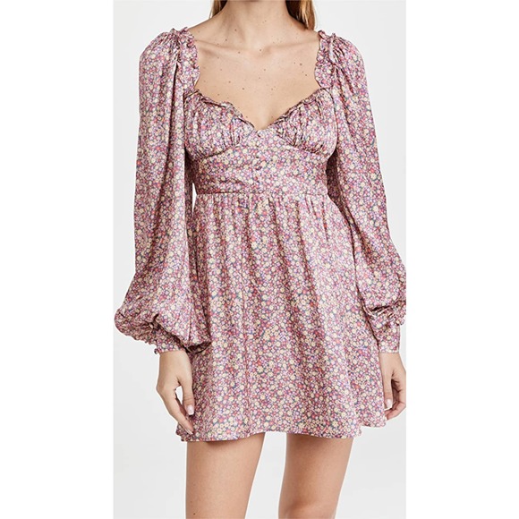 For Love + Lemons Laurie Pink Floral Mini Dress - Picture 4 of 13